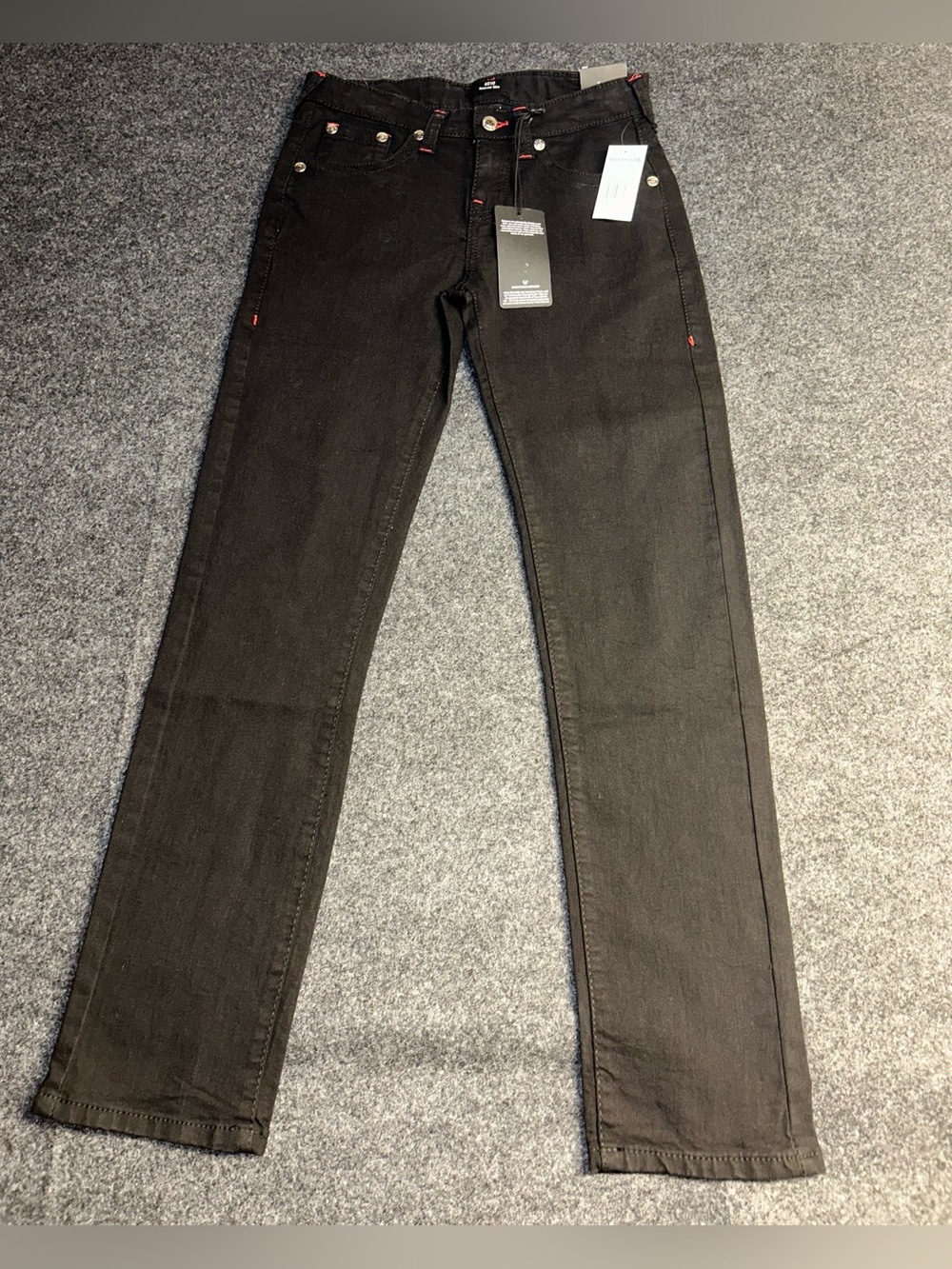 Boy’s True Religion Geno Relaxed Slim Fit Jeans, Youth Size 16 Black Jeans